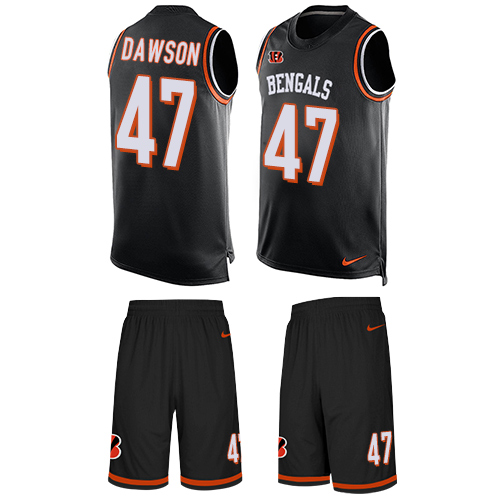 Men's Limited Paul Dawson Nike Jersey Black - #47 Tank Top Suit NFL Cincinnati Bengals